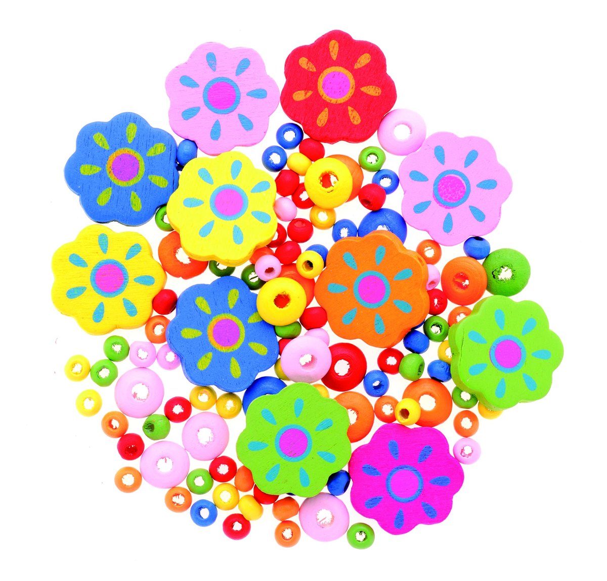 Wooden beads - Flowers 25mm